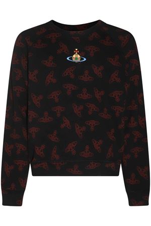 Felpa in cotone nero e rosso VIVIENNE WESTWOOD | 3I010004J0079N303